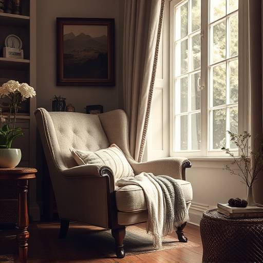 AI-generated armchair in the cozy, detailed style of Homescapes, featuring similar textures and ornamentation