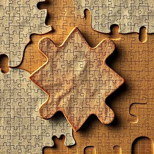 AI-generated intricate puzzle piece with a unique texture and shape, suitable for a puzzle game.